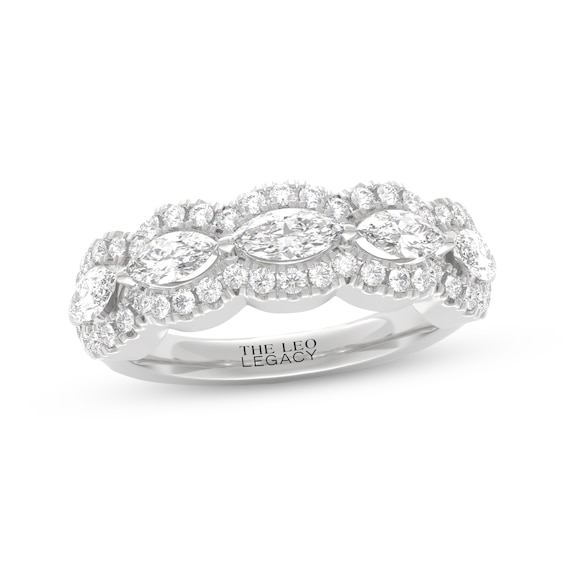THE LEO Legacy Lab-Grown Diamond Marquise-Cut Anniversary Ring 1-1/2 ct tw 14K White Gold