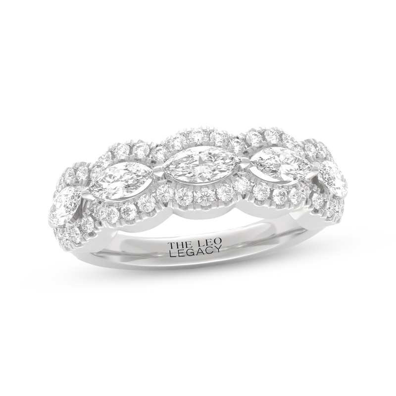 Main Image 1 of THE LEO Legacy Lab-Grown Diamond Marquise-Cut Anniversary Ring 1-1/2 ct tw 14K White Gold