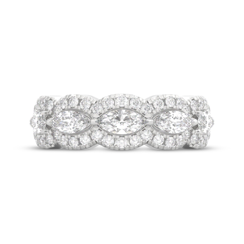 Main Image 3 of THE LEO Legacy Lab-Grown Diamond Marquise-Cut Anniversary Ring 1-1/2 ct tw 14K White Gold