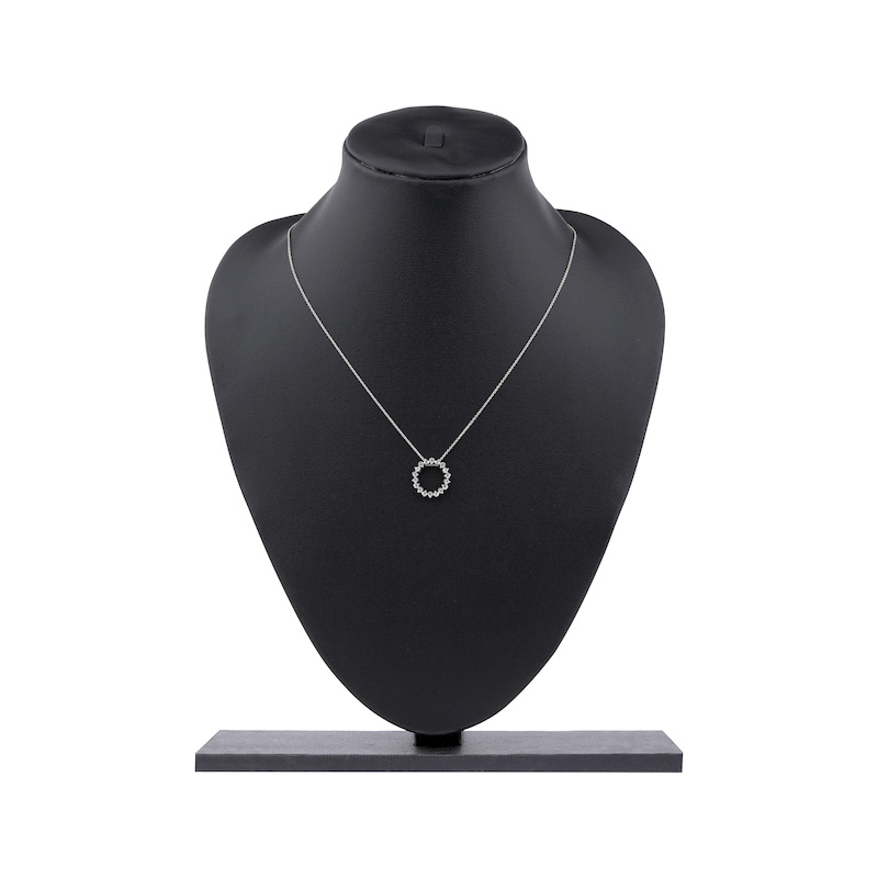 Main Image 5 of Diamond Squiggle Circle Necklace 1/3 ct tw 10K White Gold 18"