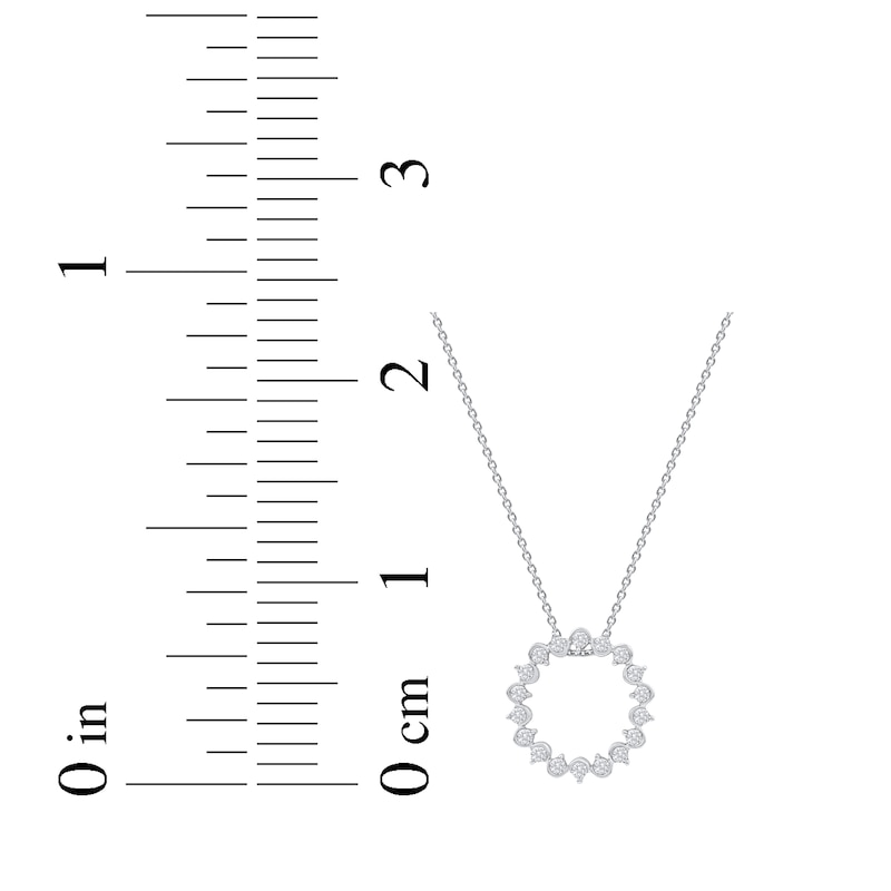 Main Image 5 of Diamond Squiggle Circle Necklace 1/3 ct tw 10K White Gold 18&quot;