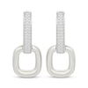 Thumbnail Image 2 of Diamond Square Link Door Knocker Hoop Earrings 1/4 ct tw Sterling Silver