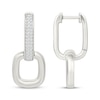 Thumbnail Image 3 of Diamond Square Link Door Knocker Hoop Earrings 1/4 ct tw Sterling Silver