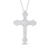 Thumbnail Image 3 of White Lab-Created Sapphire Cross Necklace Sterling Silver 18"