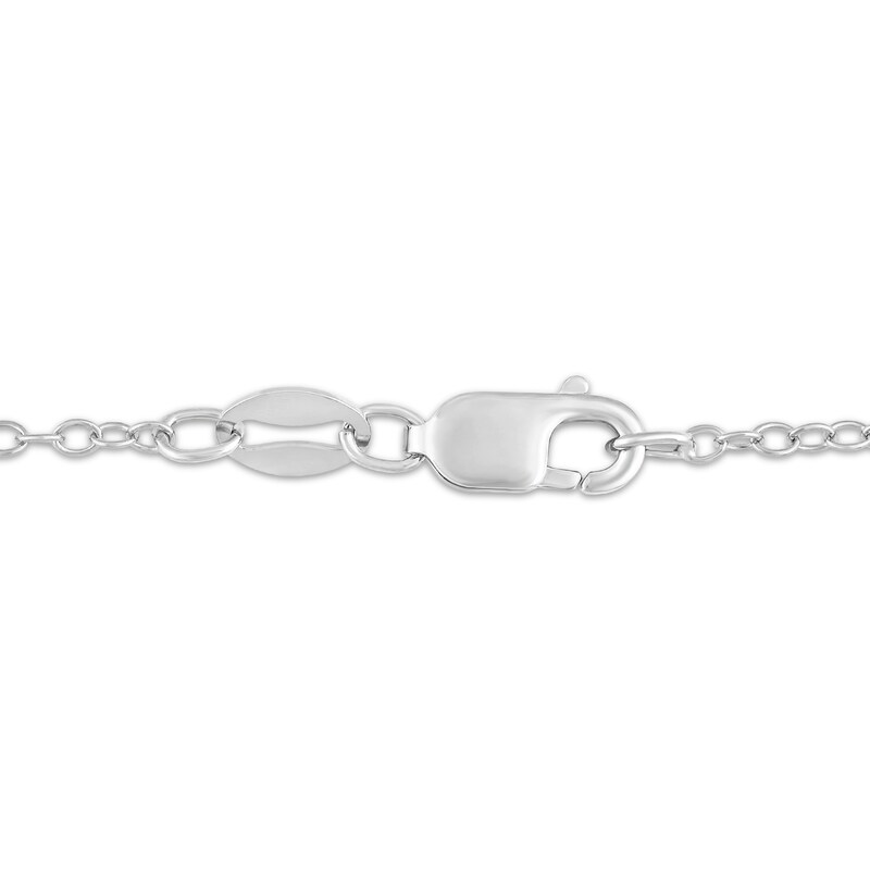 Main Image 4 of White Lab-Created Sapphire Cross Necklace Sterling Silver 18"
