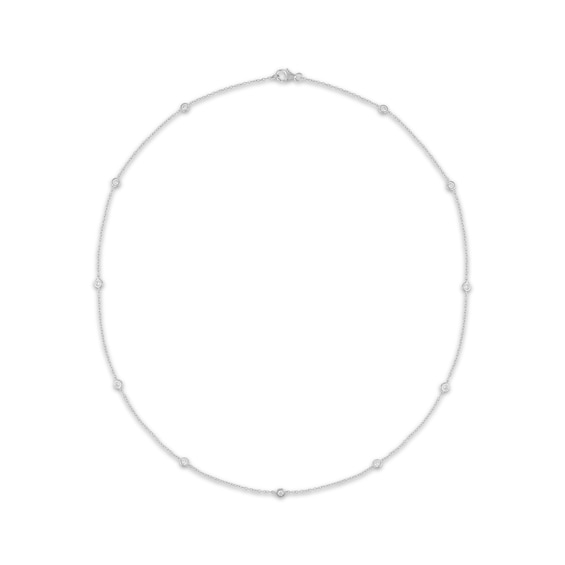 KAY Lab-Grown Diamonds Bezel-Set Station Necklace 1/2 ct tw 10K White Gold 18"