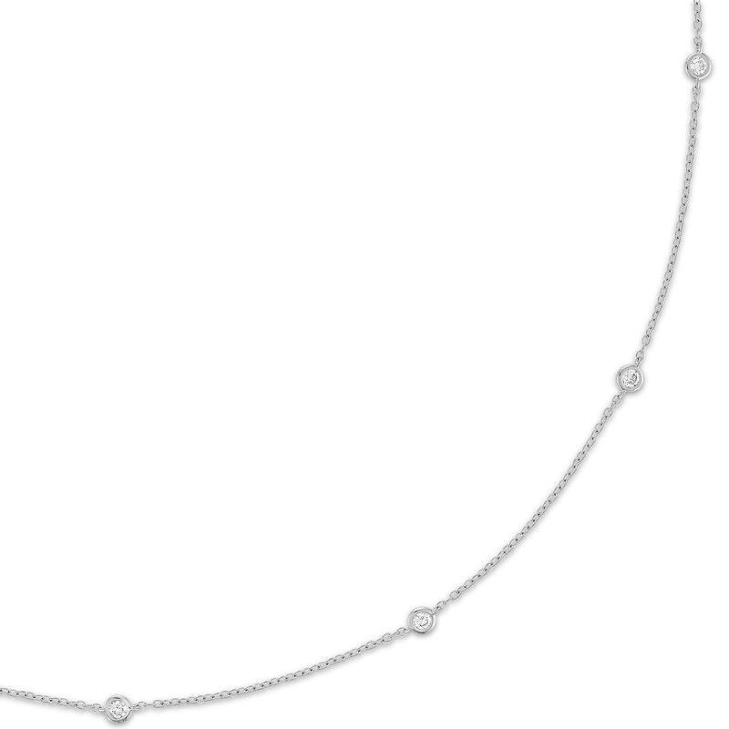 Main Image 2 of KAY Lab-Grown Diamonds Bezel-Set Station Necklace 1/2 ct tw 10K White Gold 18"