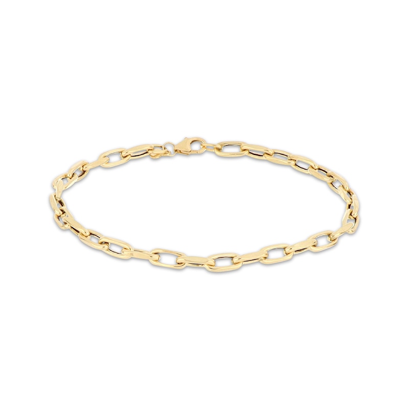 Main Image 1 of 4mm Paperclip Chain Bracelet Hollow 10K Yellow Gold 7.5"