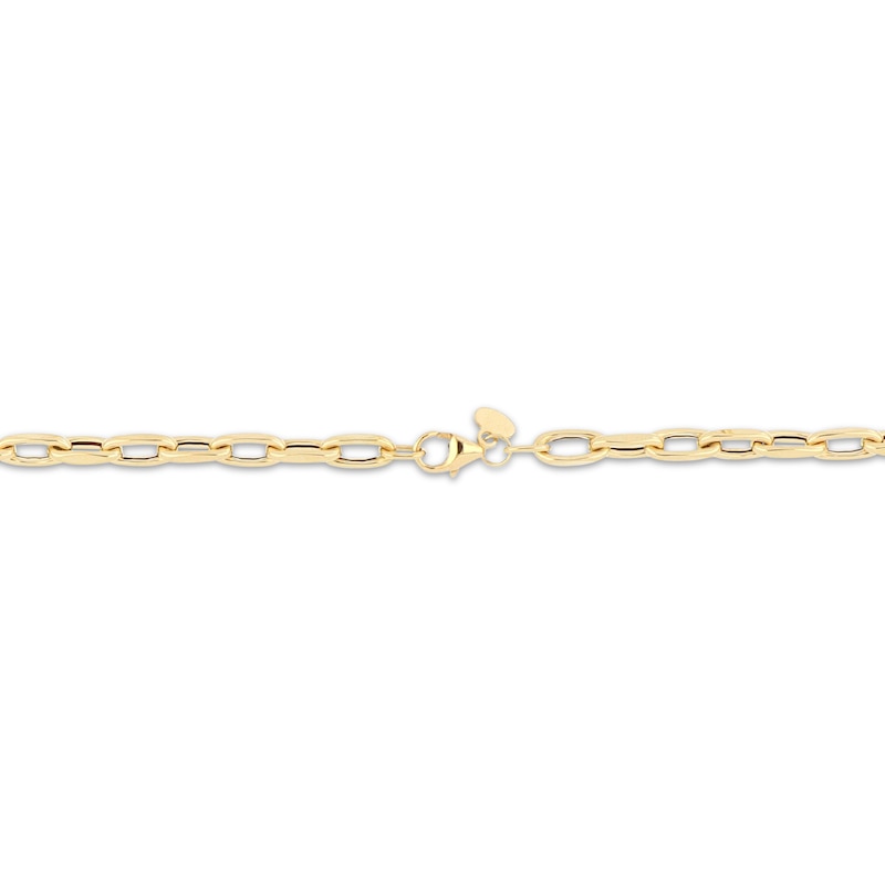 Main Image 3 of 4mm Paperclip Chain Bracelet Hollow 10K Yellow Gold 7.5"