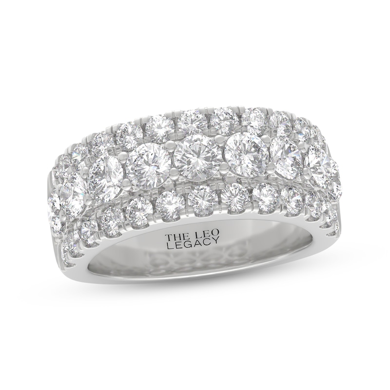 Main Image 1 of THE LEO Legacy Lab-Grown Diamond Three-Row Anniversary Ring 3 ct tw 14K White Gold