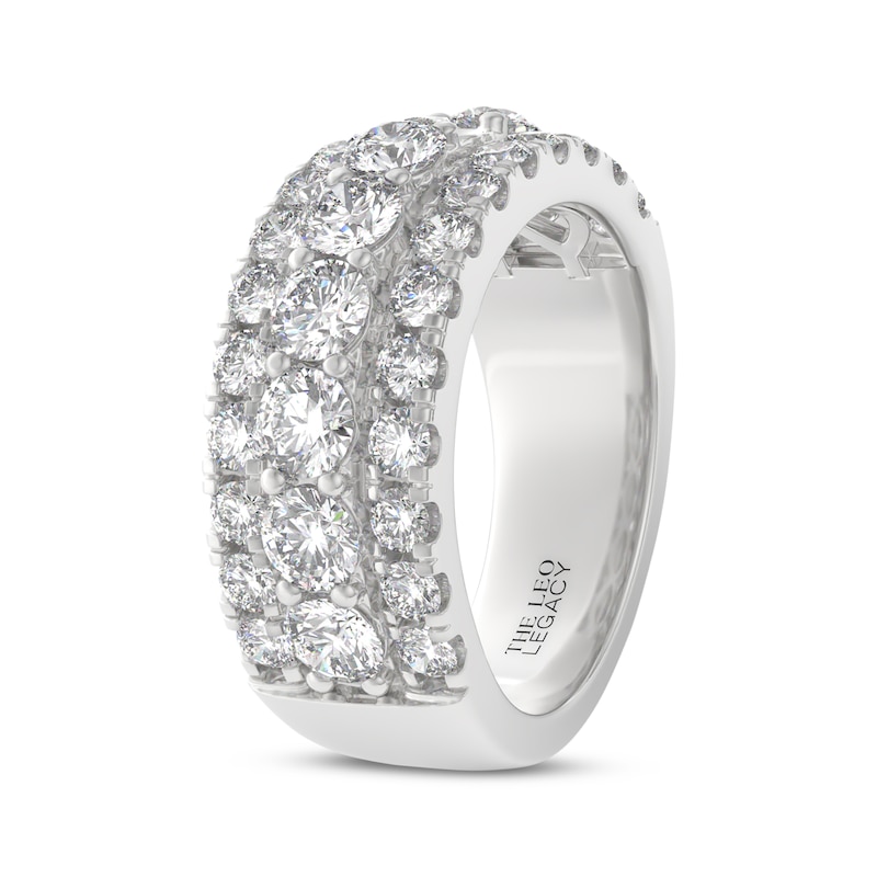 Main Image 2 of THE LEO Legacy Lab-Grown Diamond Three-Row Anniversary Ring 3 ct tw 14K White Gold