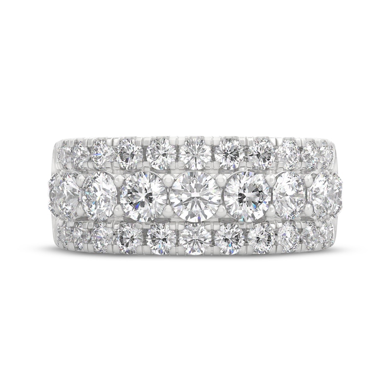 Main Image 3 of THE LEO Legacy Lab-Grown Diamond Three-Row Anniversary Ring 3 ct tw 14K White Gold