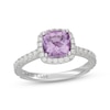 Thumbnail Image 1 of Neil Lane Cushion-Cut Purple Quartz & Diamond Halo Engagement Ring 5/8 ct tw 14K White Gold