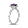 Thumbnail Image 2 of Neil Lane Cushion-Cut Purple Quartz & Diamond Halo Engagement Ring 5/8 ct tw 14K White Gold