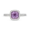 Thumbnail Image 3 of Neil Lane Cushion-Cut Purple Quartz & Diamond Halo Engagement Ring 5/8 ct tw 14K White Gold