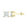 Thumbnail Image 3 of Cushion-Cut Lab-Created Opal & Diamond Accent Stud Earrings 10K Yellow Gold