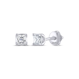 THE LEO Legacy Lab-Grown Diamond Princess-Cut Solitaire Stud Earrings 1/2 ct tw 14K White Gold (F/VS2)