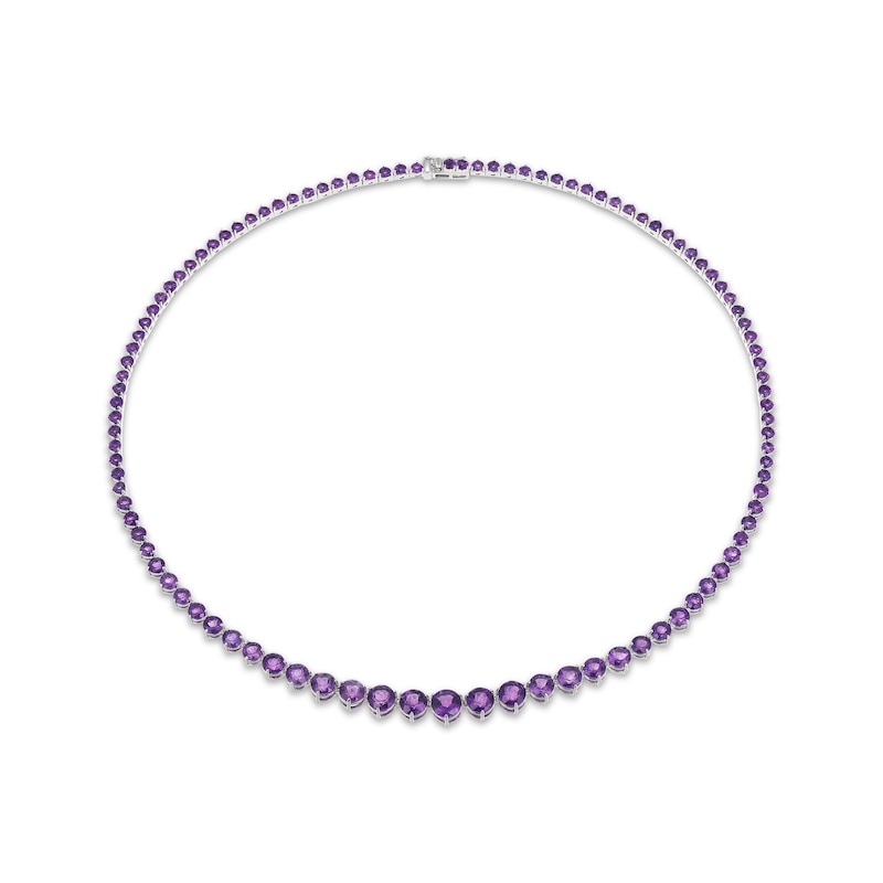 Main Image 1 of STUDIO BY KAY Amethyst Graduated Line Necklace Sterling Silver 18"