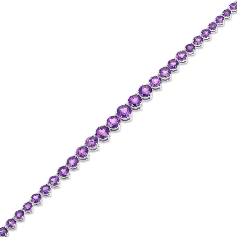 Main Image 3 of STUDIO BY KAY Amethyst Graduated Line Necklace Sterling Silver 18"
