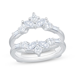 Now + Forever Lab-Grown Diamonds Marquise, Round & Baguette-Cut Enhancer Ring 1 ct tw 14K White Gold