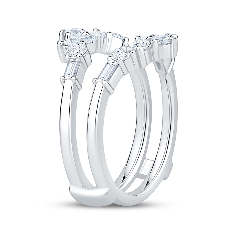 Main Image 2 of Now + Forever Lab-Grown Diamonds Marquise, Round & Baguette-Cut Enhancer Ring 1 ct tw 14K White Gold