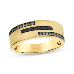 Le Vian Men's Diamond Three-Row Ring 1/4 ct tw 14K Honey Gold