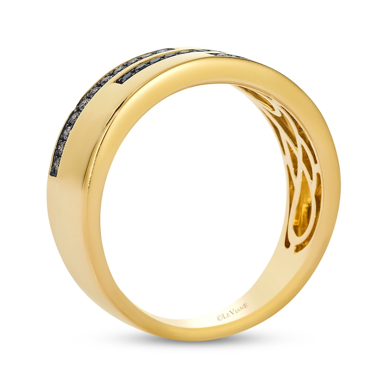Main Image 3 of Le Vian Men's Diamond Three-Row Ring 1/4 ct tw 14K Honey Gold