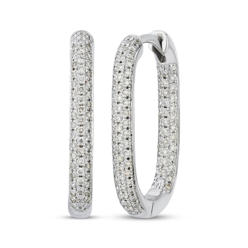Main Image 1 of Le Vian Diamond Inside-Out Hoop Earrings 3/8 ct tw 14K Vanilla Gold