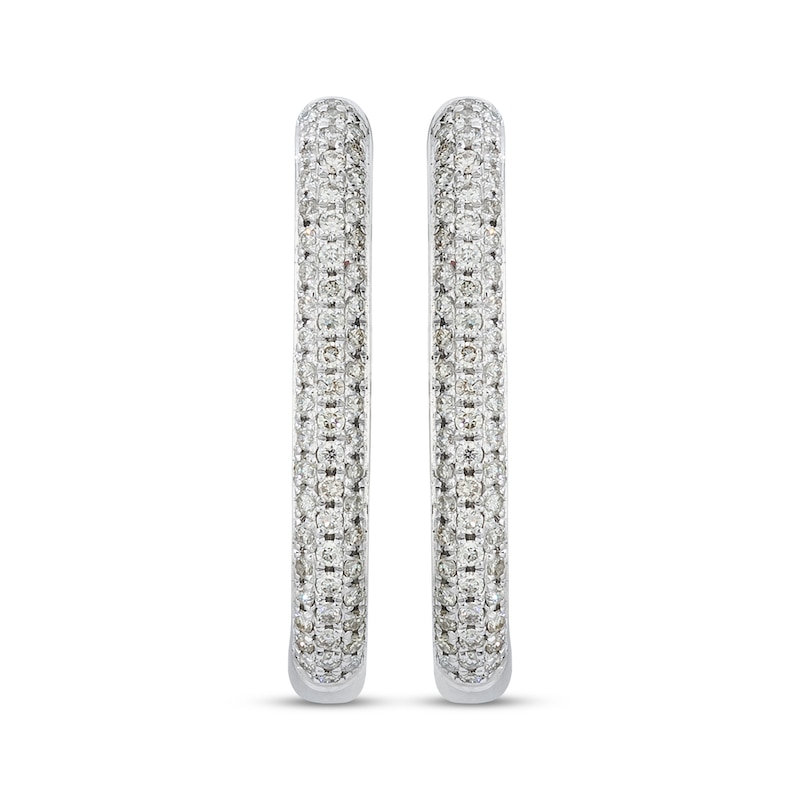 Main Image 2 of Le Vian Diamond Inside-Out Hoop Earrings 3/8 ct tw 14K Vanilla Gold