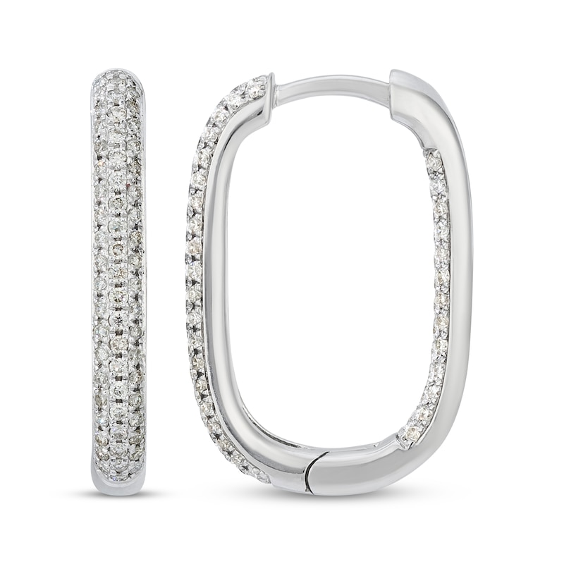 Main Image 3 of Le Vian Diamond Inside-Out Hoop Earrings 3/8 ct tw 14K Vanilla Gold