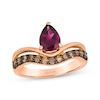 Thumbnail Image 1 of Le Vian Pear-Shaped Rhodolite Garnet Contour Ring 3/8 ct tw Diamonds 14K Strawberry Gold