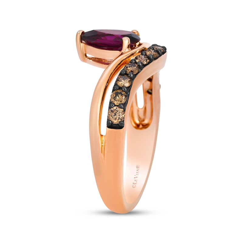 Main Image 2 of Le Vian Pear-Shaped Rhodolite Garnet Contour Ring 3/8 ct tw Diamonds 14K Strawberry Gold