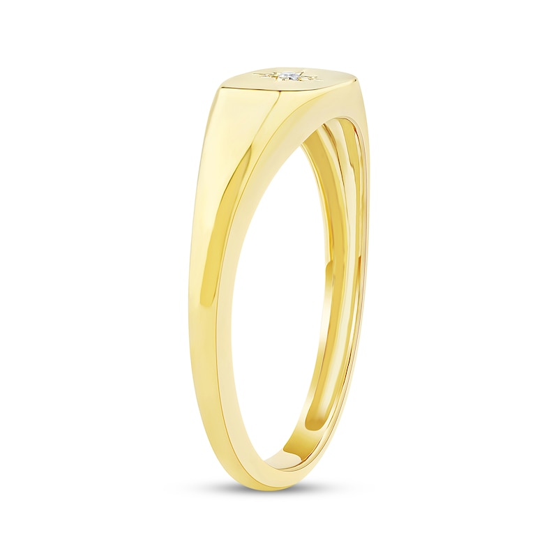 Main Image 2 of STUDIO BY KAY Diamond Accent Sunburst Signet Ring 24K Yellow Gold Vermeil Sterling Silver