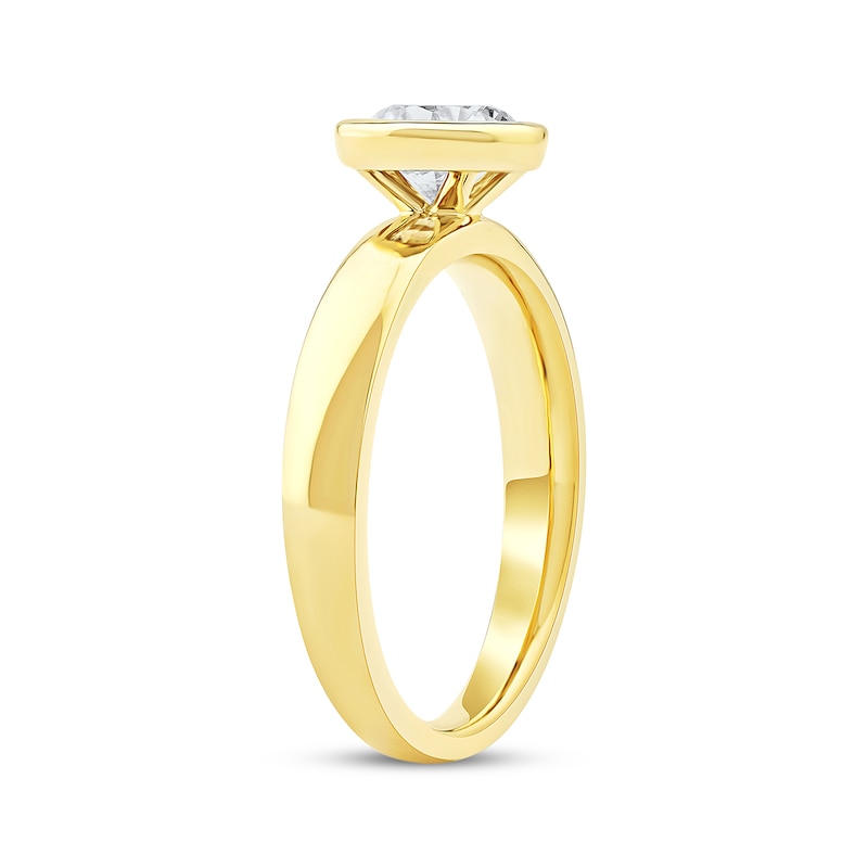 Main Image 2 of Now + Forever Lab-Grown Diamonds Round-Cut Bezel-Set Solitaire Engagement Ring 1 ct tw 14K Yellow Gold (F/VS2)