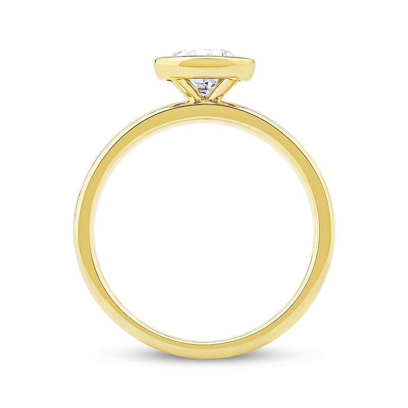 Main Image 3 of Now + Forever Lab-Grown Diamonds Round-Cut Bezel-Set Solitaire Engagement Ring 1 ct tw 14K Yellow Gold (F/VS2)