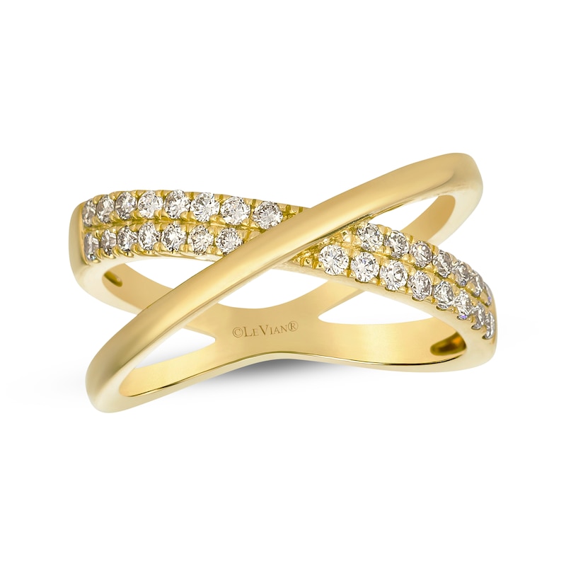Main Image 1 of Le Vian Kiss Collection Diamond Crossover Ring 3/8 ct tw 14K Honey Gold