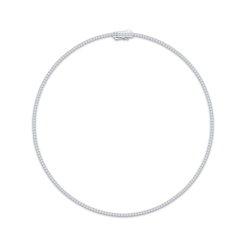 Main Image 1 of Self-Correcting Lab-Grown Diamond Tennis Necklace 5 ct tw 14K White Gold 17"