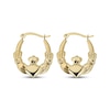 Thumbnail Image 1 of Claddagh Hoop Earrings 14K Yellow Gold