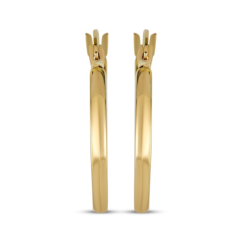 Main Image 2 of Flat Hoop Earrings 14K Yellow Gold