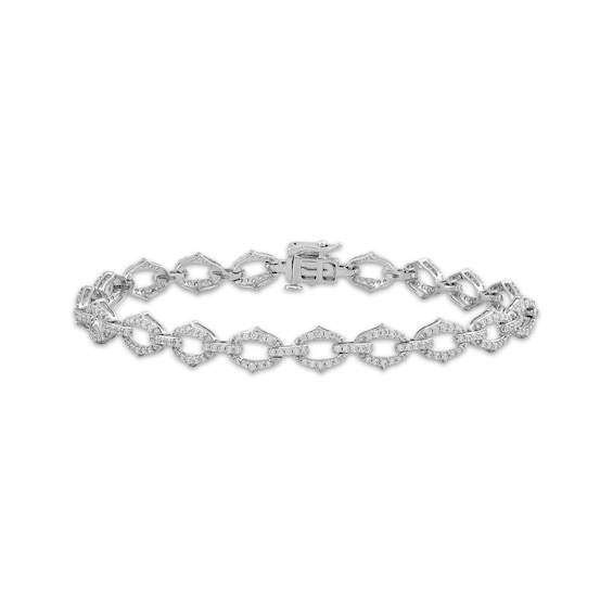 Diamond Link Bracelet 2 ct tw 10K White Gold 7.25"