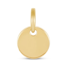 Engravable Round Disc Charm 10K Yellow Gold 9mm