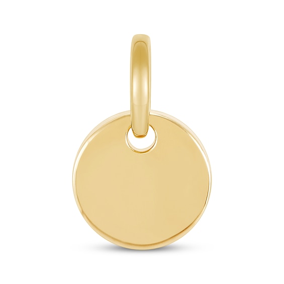 Engravable Round Disc Charm 10K Yellow Gold 9mm
