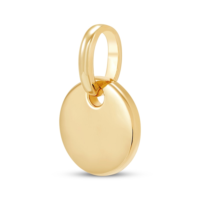 Main Image 2 of Engravable Round Disc Charm 10K Yellow Gold 9mm