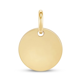 Engravable Round Disc Charm 10K Yellow Gold 12mm