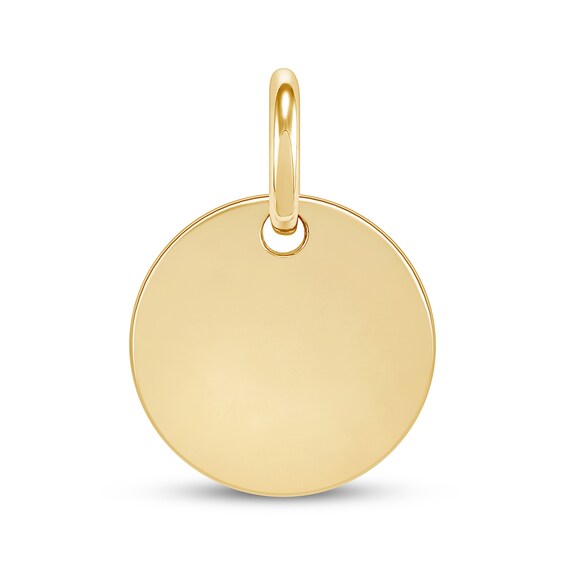 Engravable Round Disc Charm 10K Yellow Gold 12mm