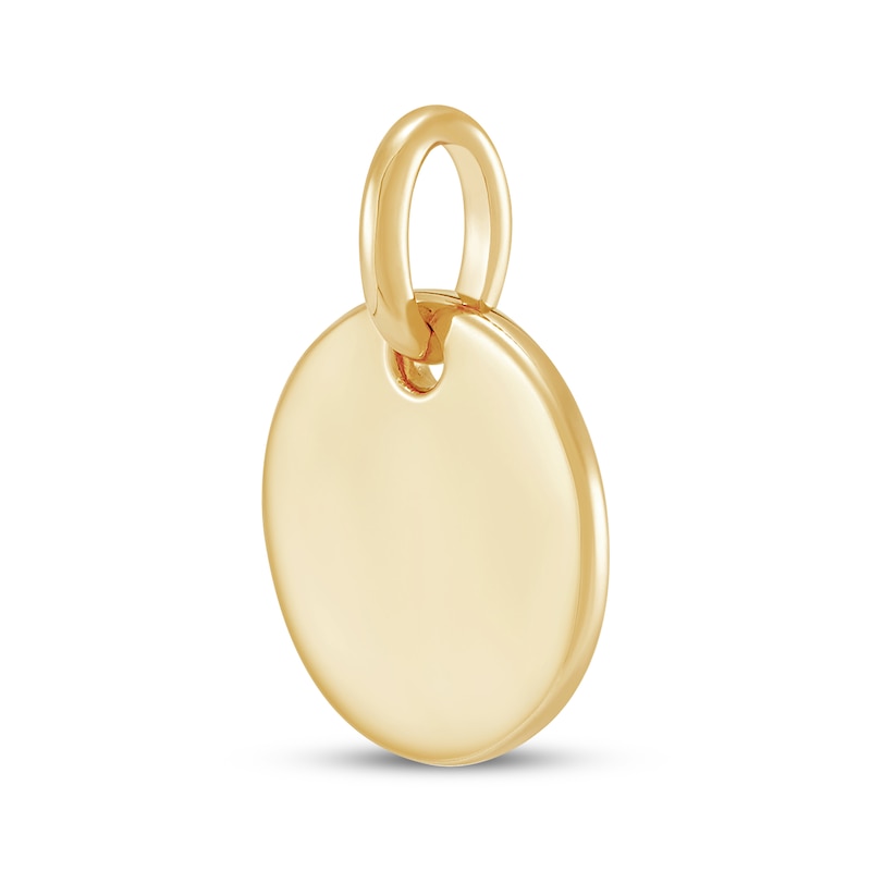 Main Image 2 of Engravable Round Disc Charm 10K Yellow Gold 12mm
