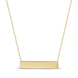 Horizontal Bar Necklace 14K Yellow Gold 18"