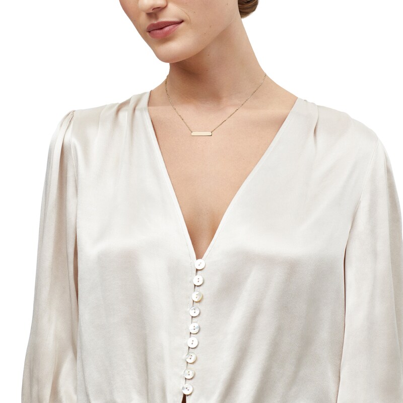 Main Image 4 of Horizontal Bar Necklace 14K Yellow Gold 18"