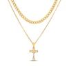 Thumbnail Image 1 of Men's Crucifix Necklace & Miami Cuban Curb Chain Box Set Yellow Ion-Plated Stainless Steel