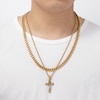 Thumbnail Image 2 of Men's Crucifix Necklace & Miami Cuban Curb Chain Box Set Yellow Ion-Plated Stainless Steel